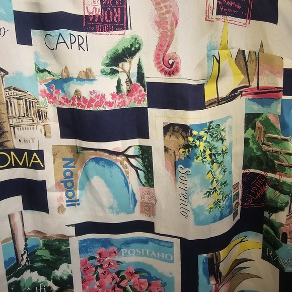 Talbots Sleeveless Vacation Blouse Ocean Europe Cruise Resort Coastal Grandma - Picture 6 of 8